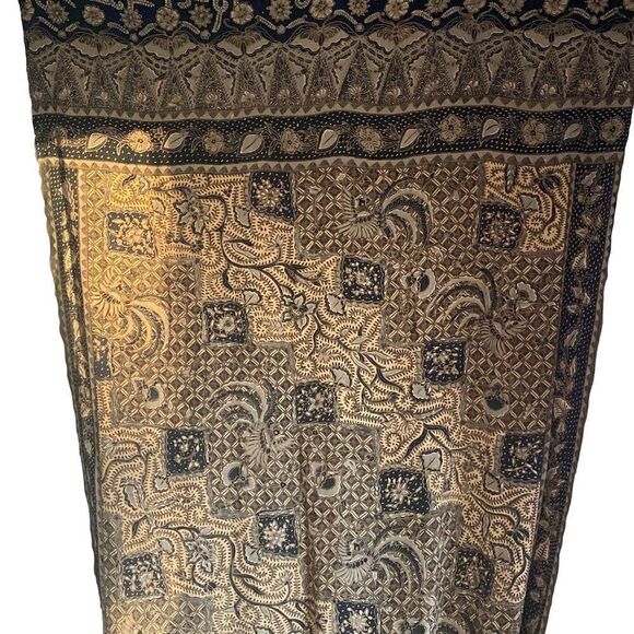 Extra large scarf wrap sarong in browns, tans, black 40 x 90 - Picture 6 of 8